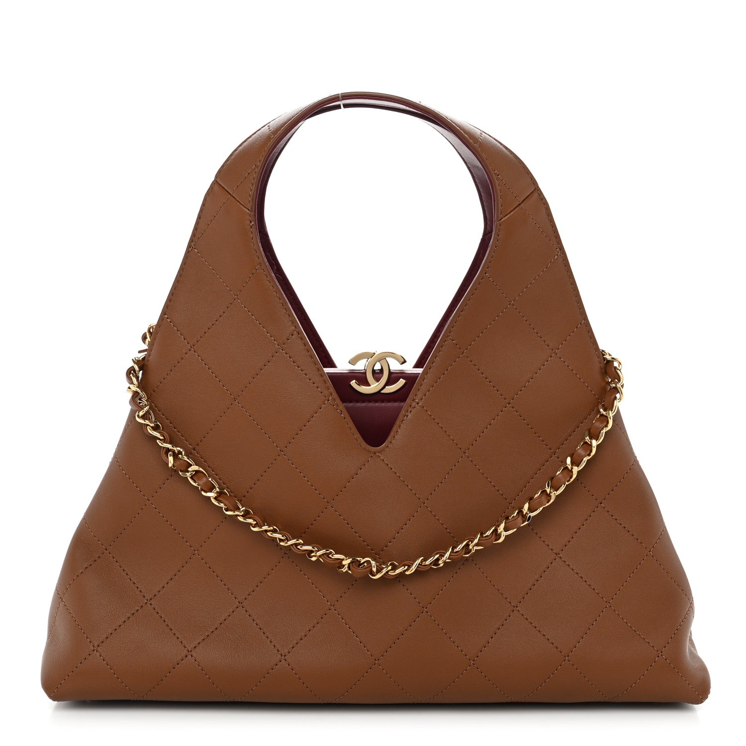 Chanel Calfskin Chic Lady Small Shopping Tote Brown 1 of 11