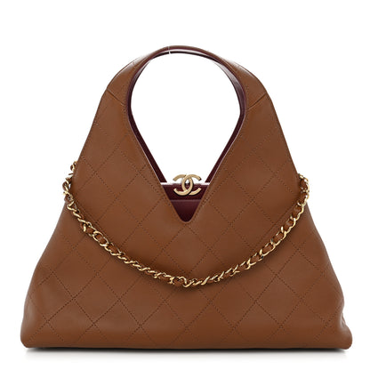 Chanel Calfskin Chic Lady Small Shopping Tote Brown 1 of 11