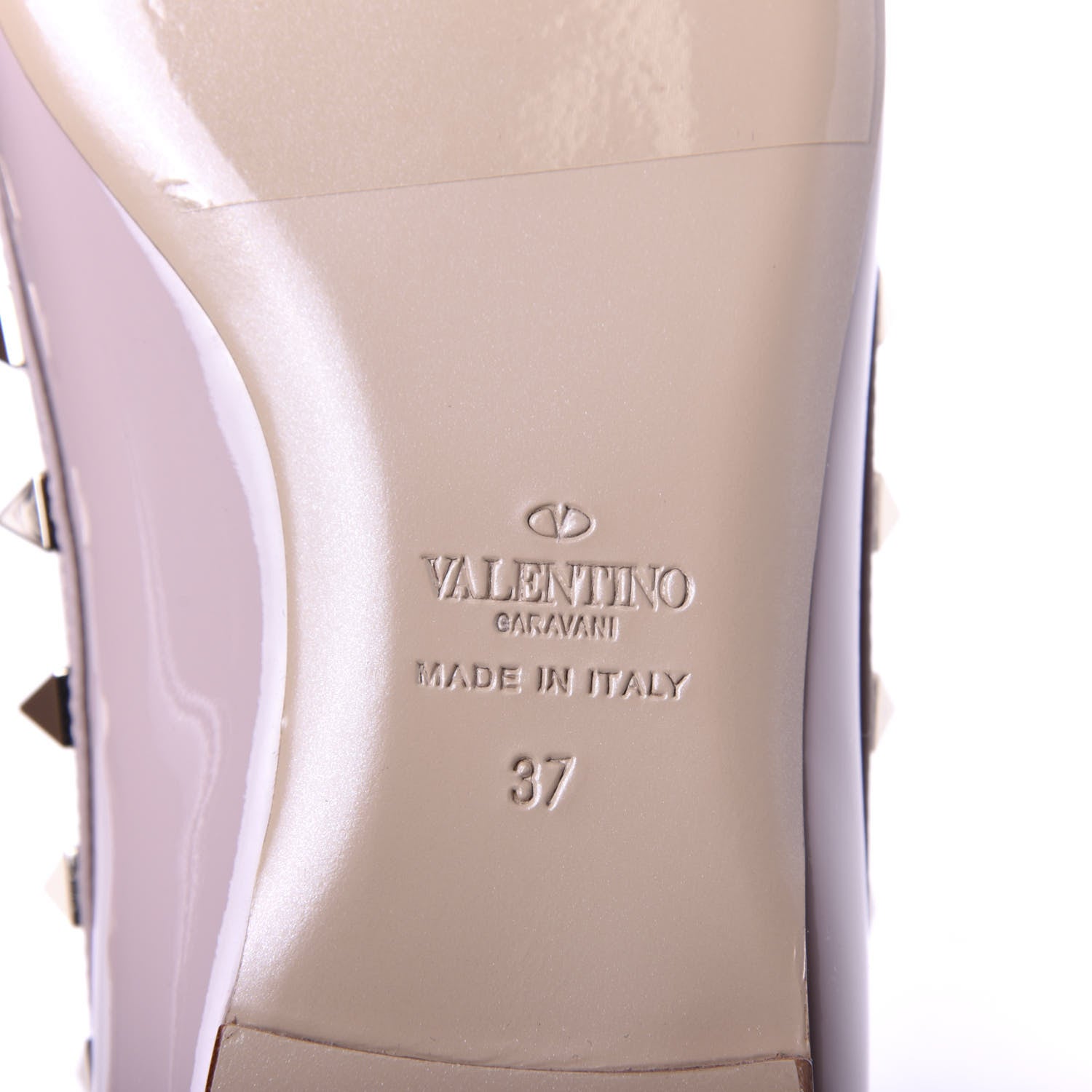 Valentino Garavani Patent Rockstud Ballerina Flats 37 Poudre 8 of 10