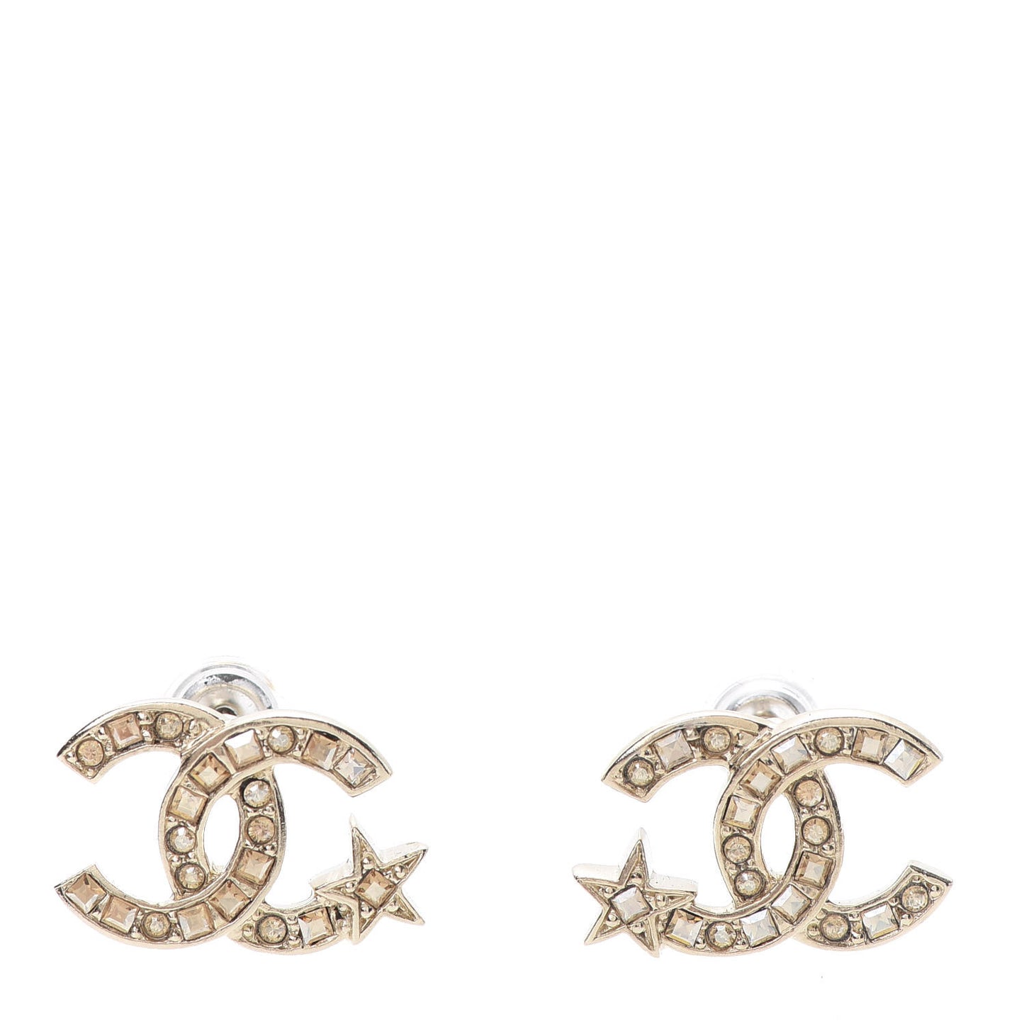 Crystal CC Starfall Earrings Gold