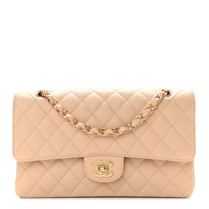 Chanel Caviar Quilted Medium Double Flap Beige 1 of 10