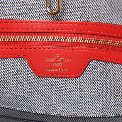 Louis Vuitton Denim Damier Monogram Onthego Blue Rouge 6 of 10