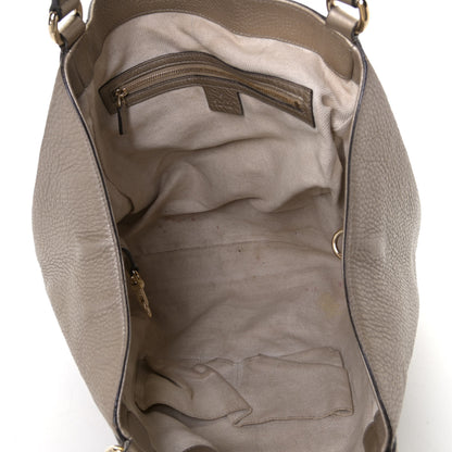 Gucci Metallic Pebbled Calfskin Medium Soho Shoulder Bag Golden Beige 5 of 7