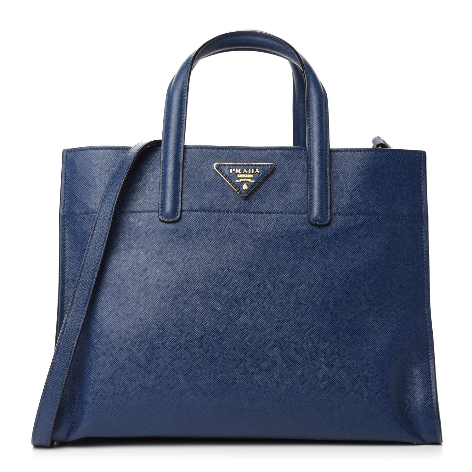 Prada Saffiano Soft Triple Pocket Tote Bluette 1 of 11