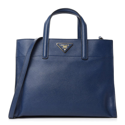 Prada Saffiano Soft Triple Pocket Tote Bluette 1 of 11