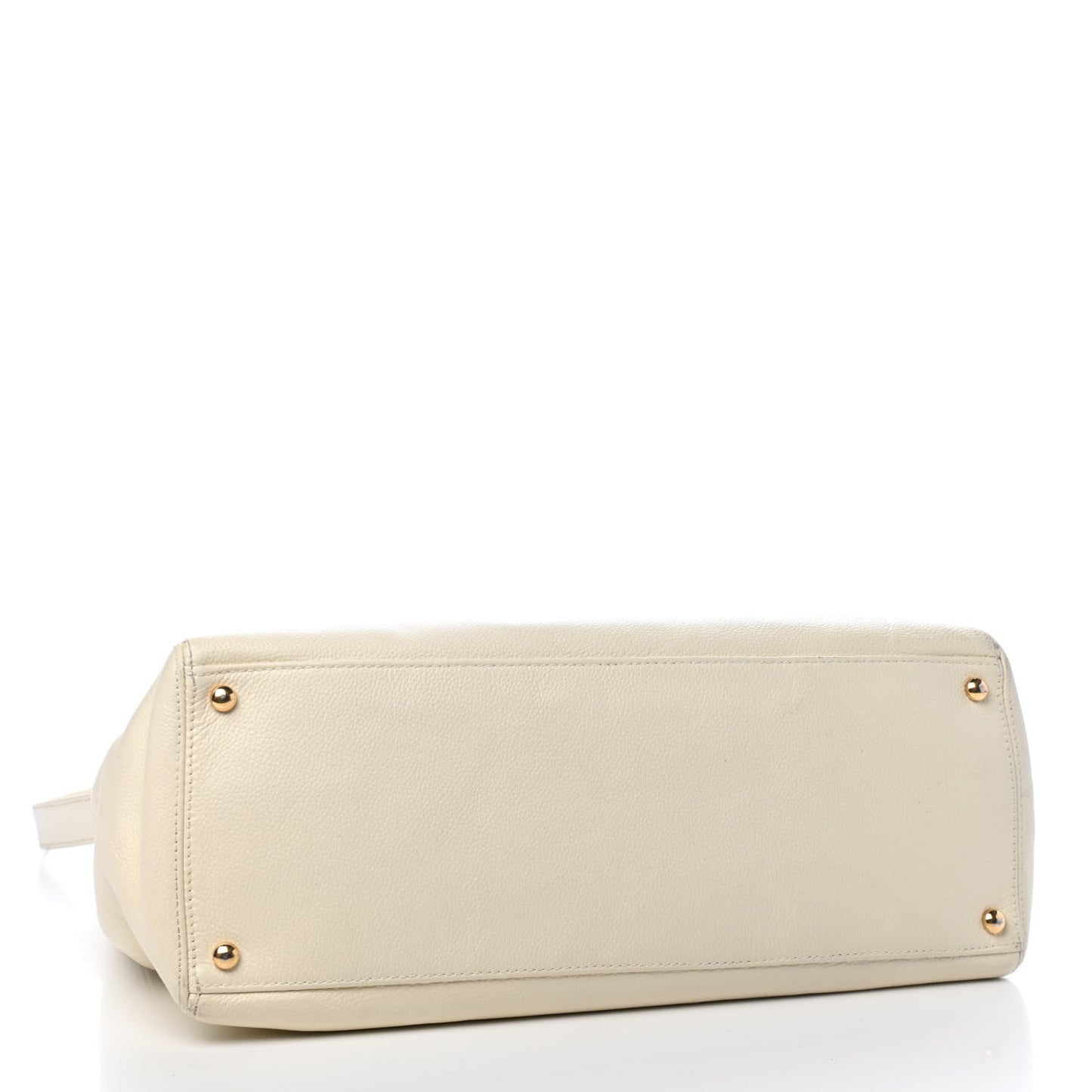 Calfskin Cerf Executive Shopper Tote White