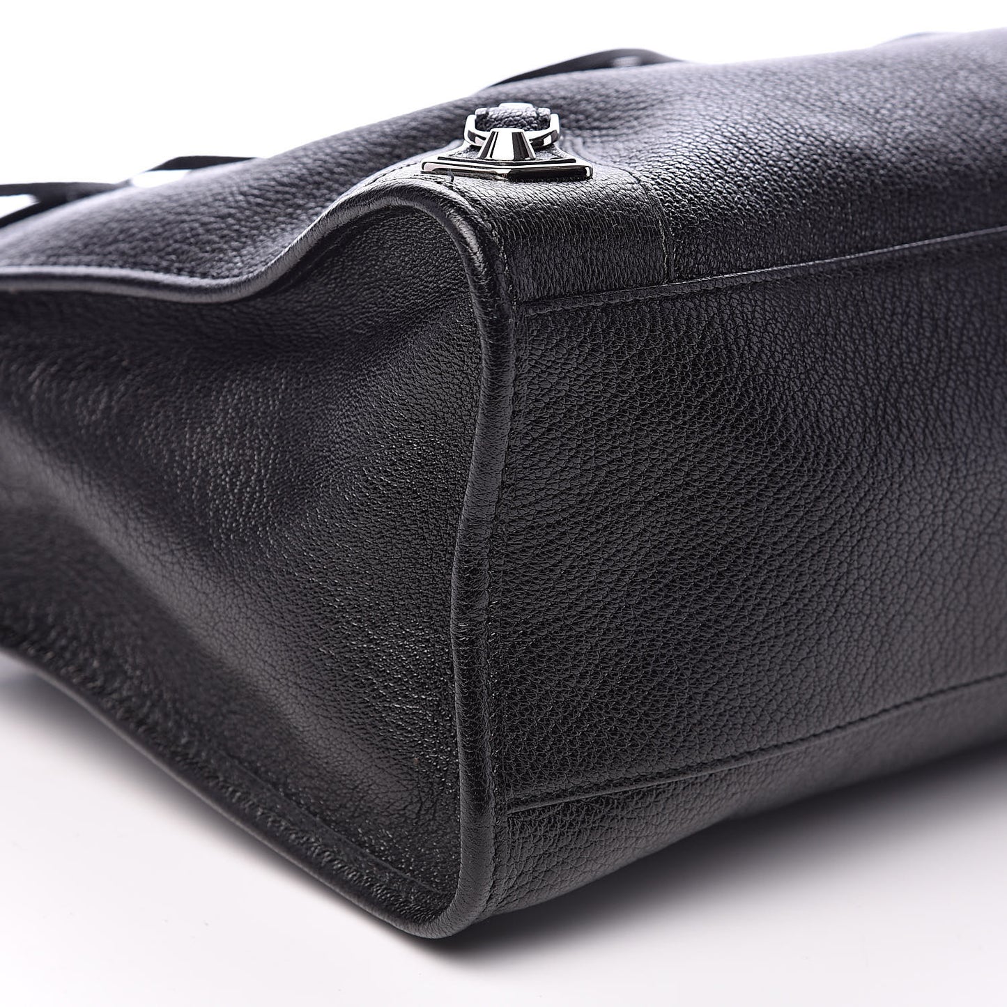 Chevre Silver Metallic Edge Hardware City Black