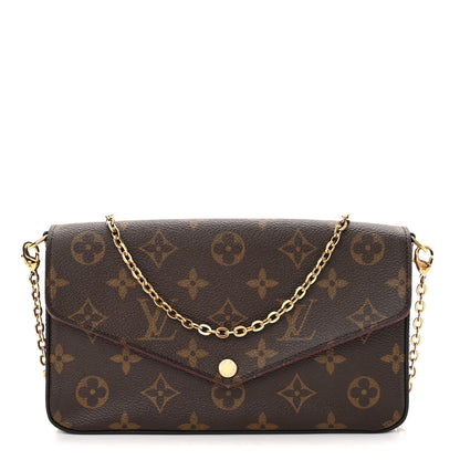 Louis Vuitton Monogram Pochette Felicie Chain Wallet Fuchsia 1 of 14