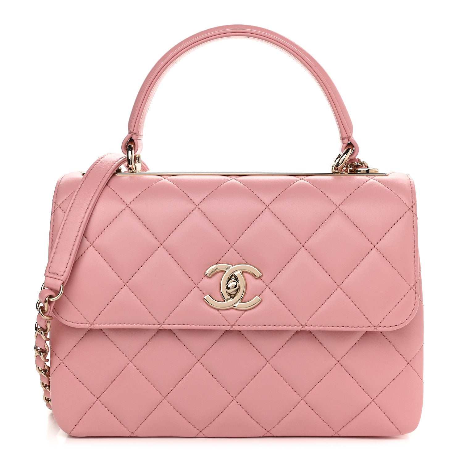 Chanel Lambskin Quilted Small Trendy CC Flap Dual Handle Bag Light Pink 1 of 8