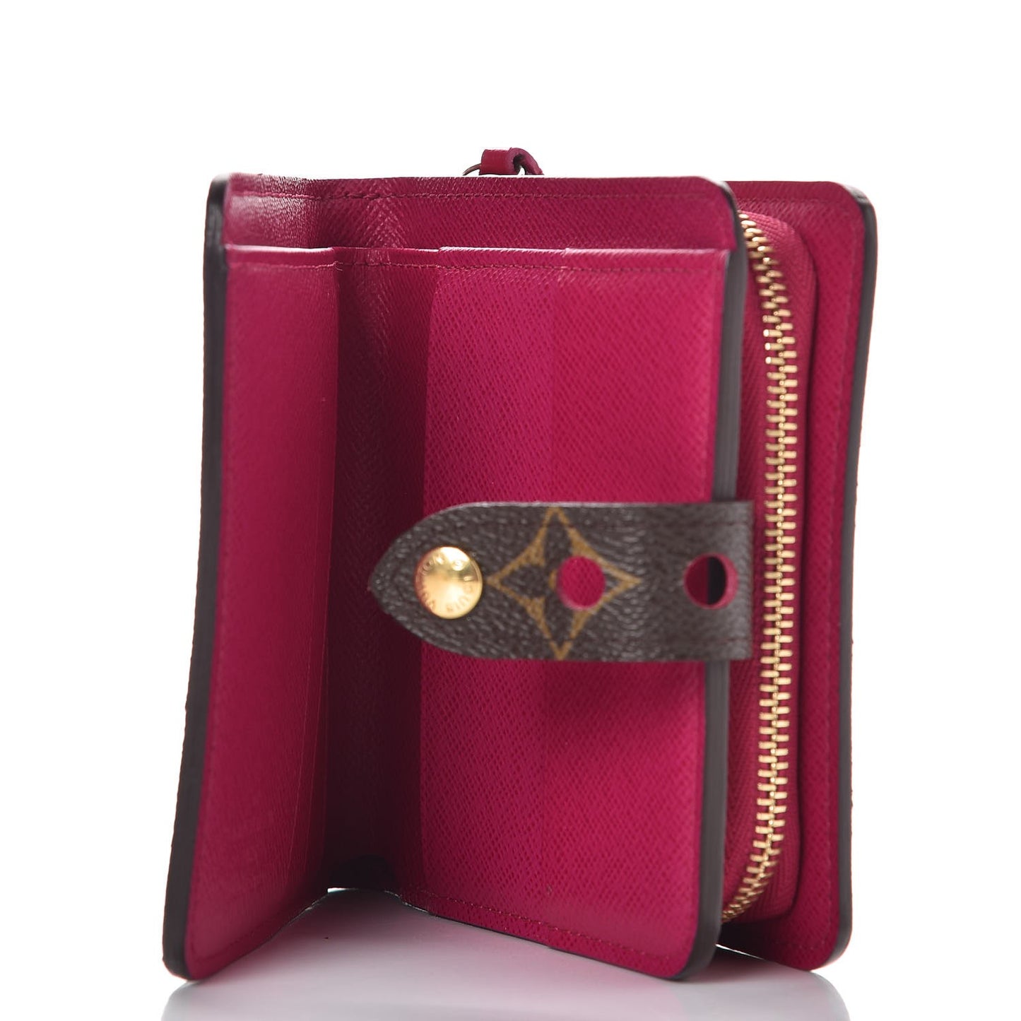 Monogram Perforated Compact Zipped Wallet Fuchsia