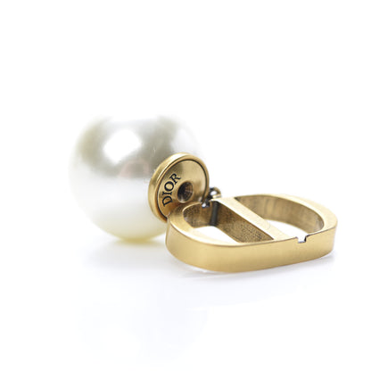 Christian Dior Pearl Logo Drop Earrings Gold 4 of 5