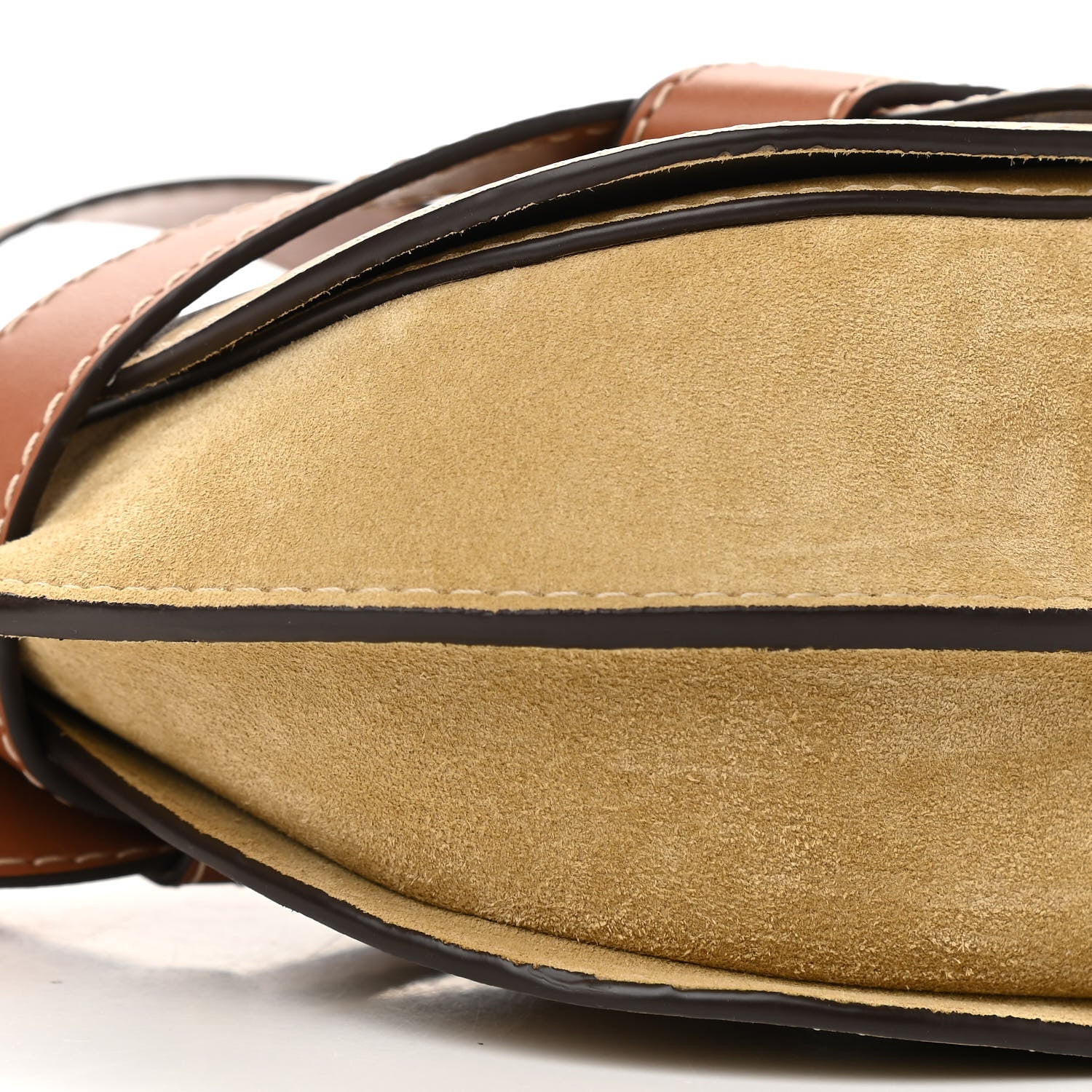 Loewe Calfskin Suede Mini Gate Belt Bag Gold Tan 7 of 9
