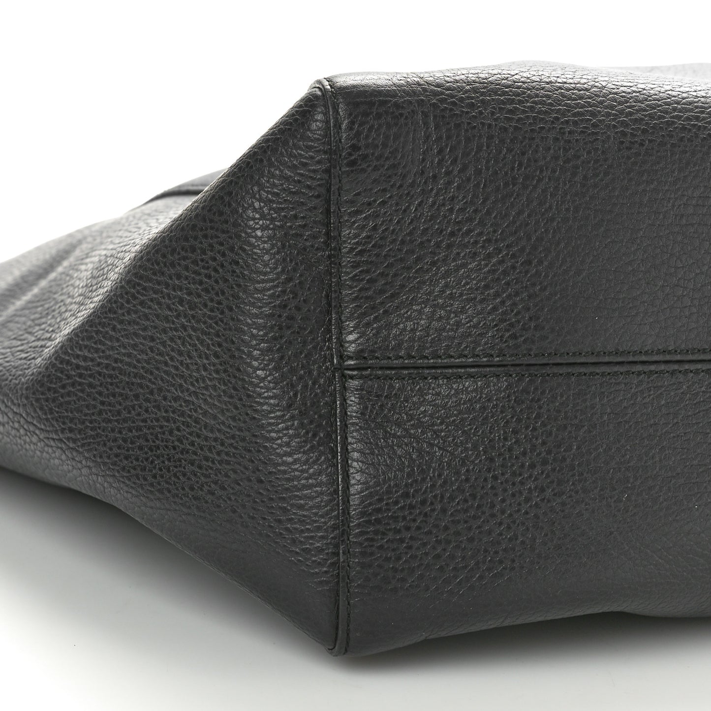 Pebbled Calfskin Medium Swing Tote Black