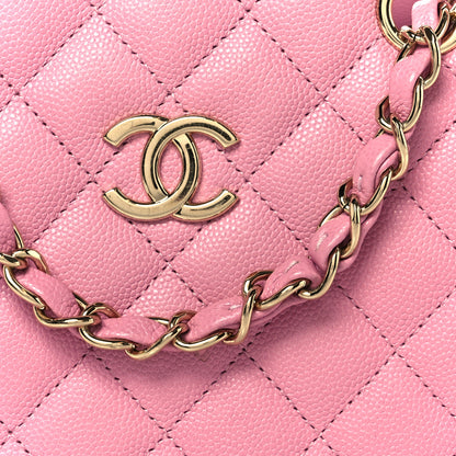 Chanel Caviar Quilted Mini Bucket Bag Pink 8 of 10