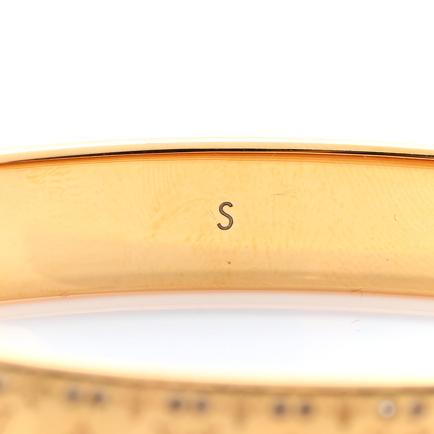 Brass Crystal Monogram Nanogram Strass Cuff S Gold