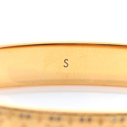 Louis Vuitton Brass Crystal Monogram Nanogram Strass Cuff S Gold 6 of 7