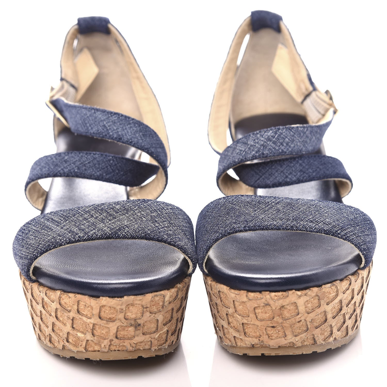 Jimmy Choo Denim Cork Wedge Sandals 36 5 of 9