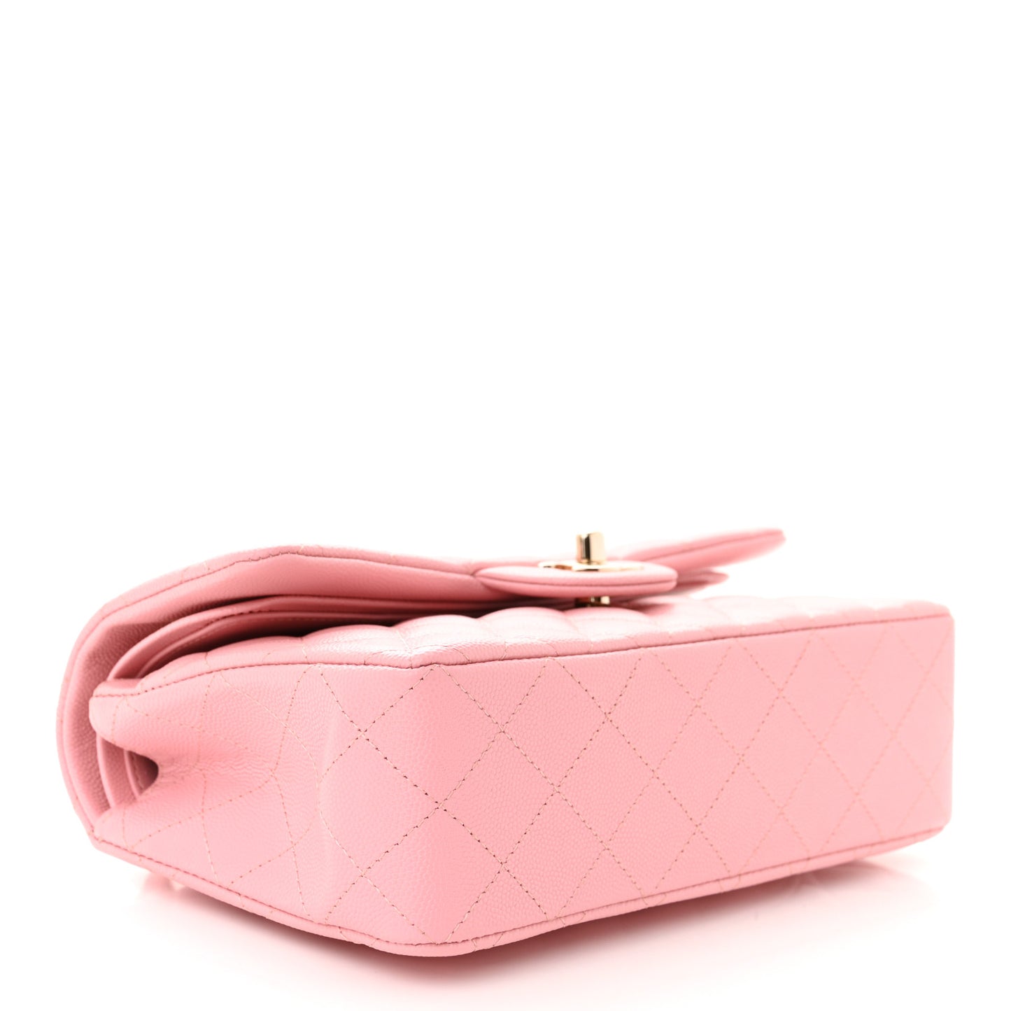 Caviar Quilted Small Double Flap Pink