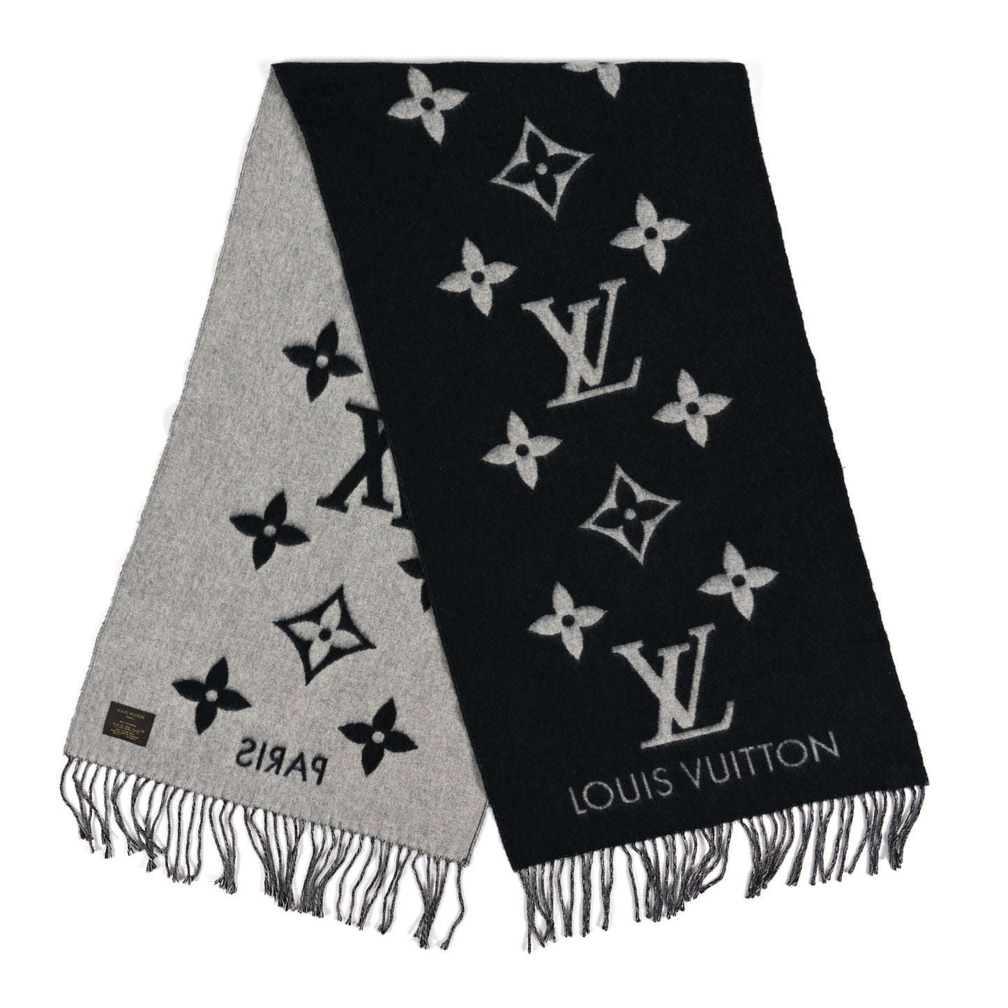 Cashmere Monogram Reykjavik Scarf Black