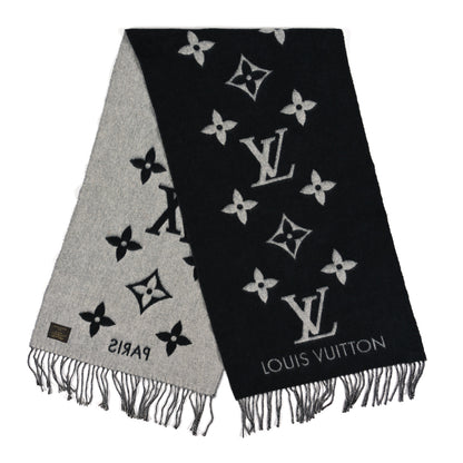 Louis Vuitton Cashmere Monogram Reykjavik Scarf Black 2 of 3