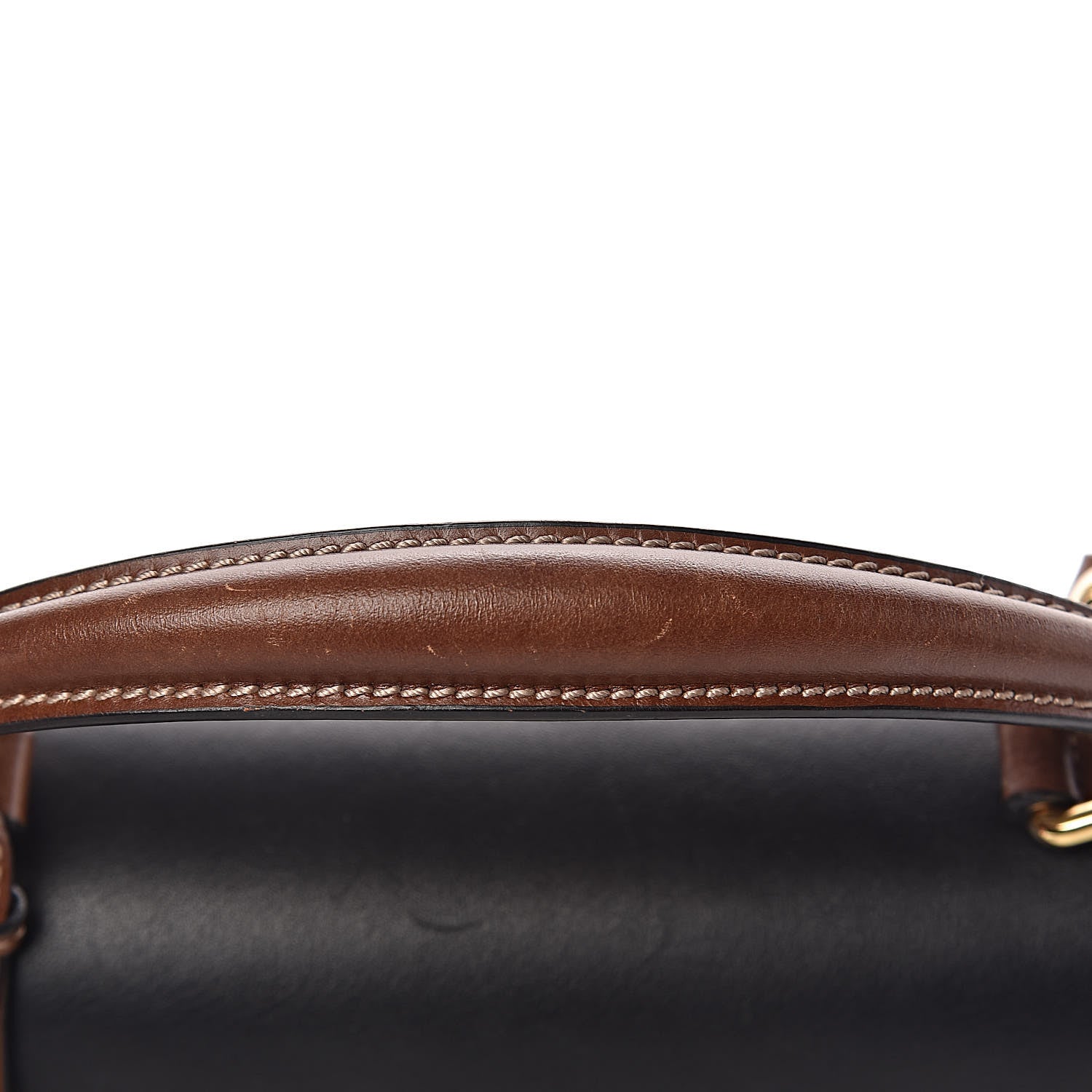 Gucci GG Supreme Monogram Calfskin Small Padlock Top Handle Bag Beige Black Cuir 9 of 13