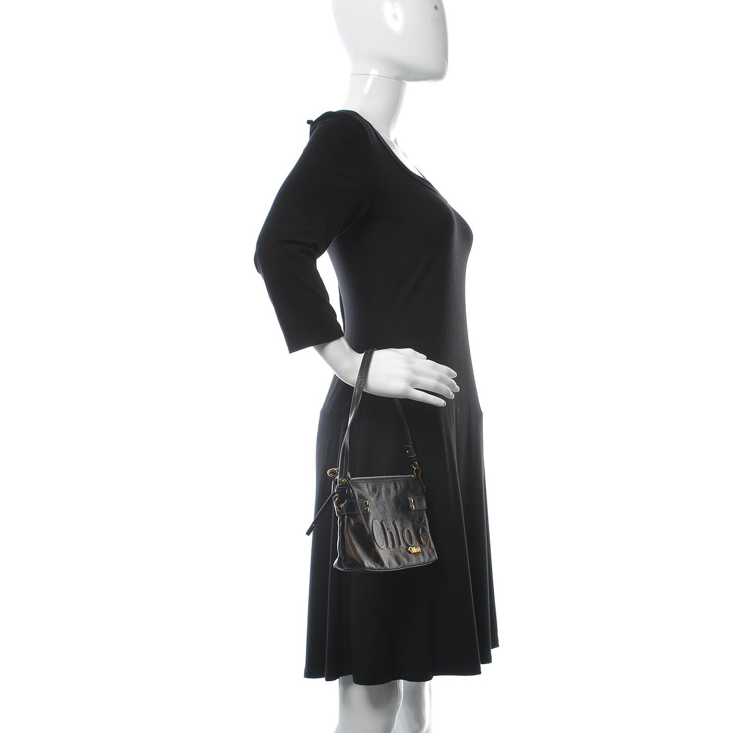 Sheepskin Embossed Logo Crossbody Black