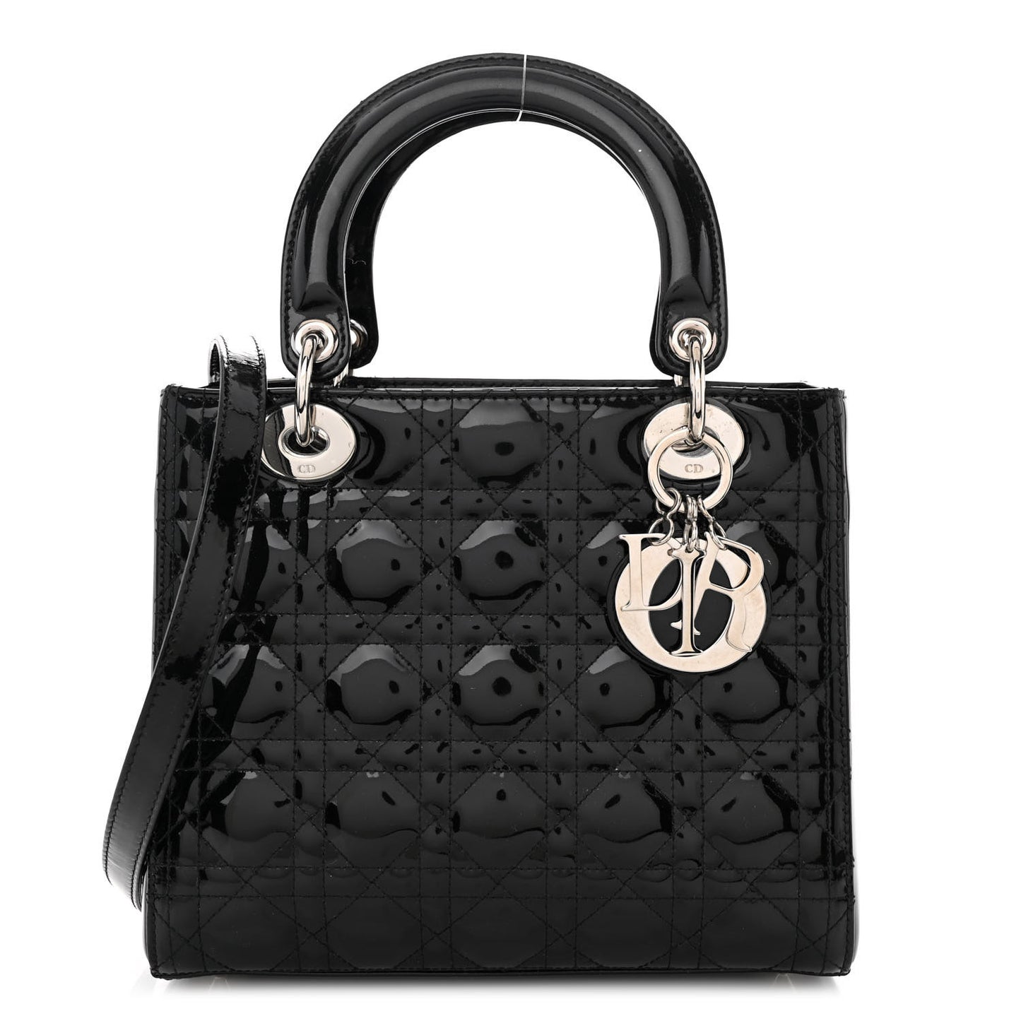 Patent Cannage Medium Lady Dior Black