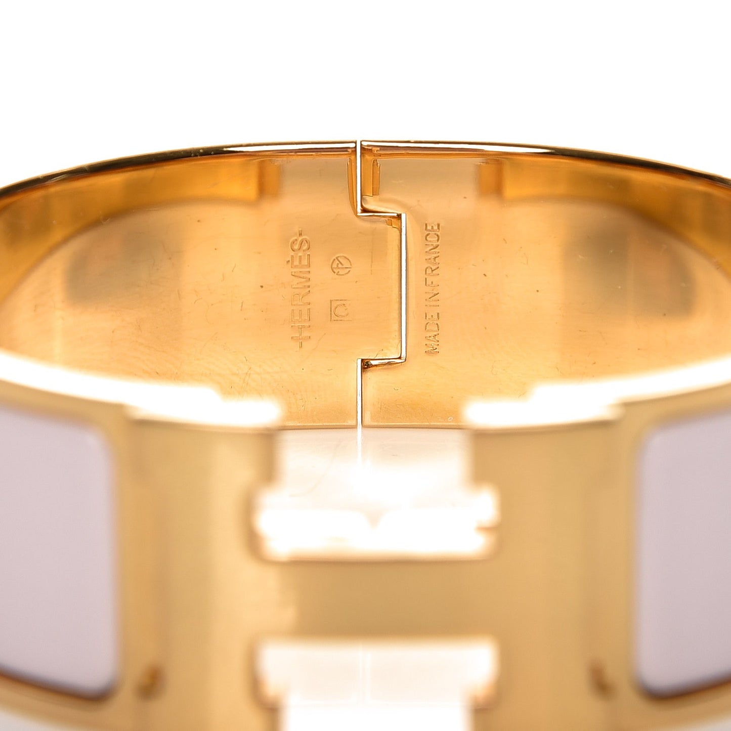 Enamel Wide Clic Clac H PM Bracelet Rose Poudre
