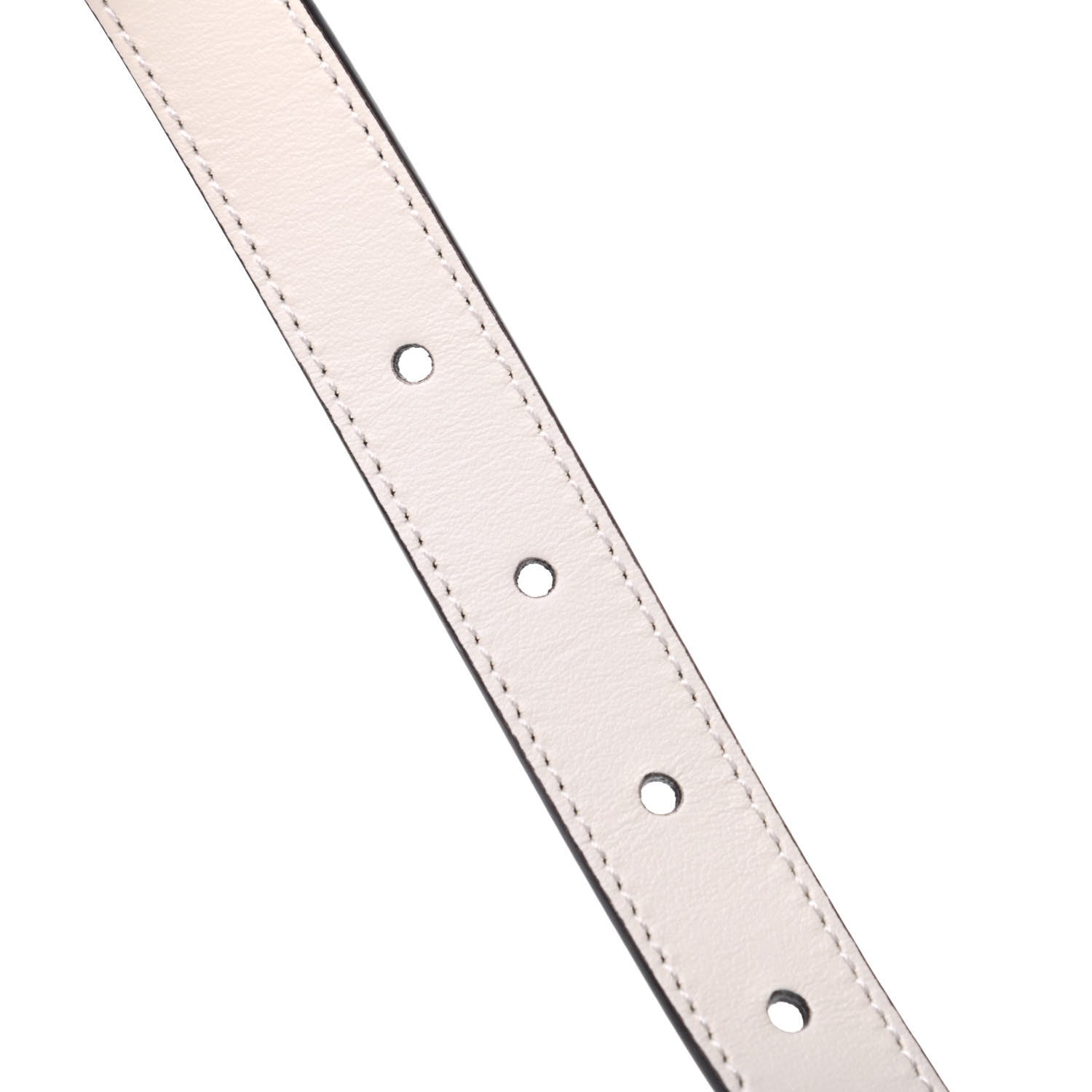 Gucci Plutone Calfskin Palladium Double G 20mm Belt 80 32 Mystic White 4 of 5