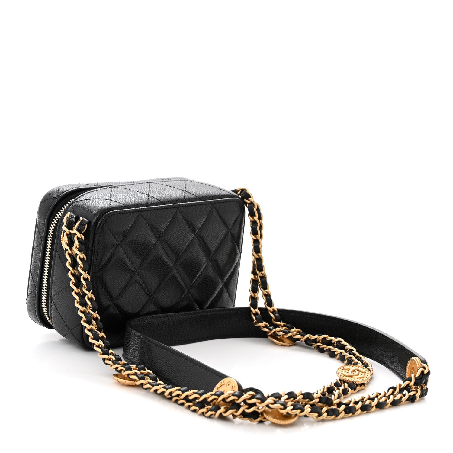 Chanel Caviar Quilted Twist Your Buttons Clutch With Chain Black 3 of 11