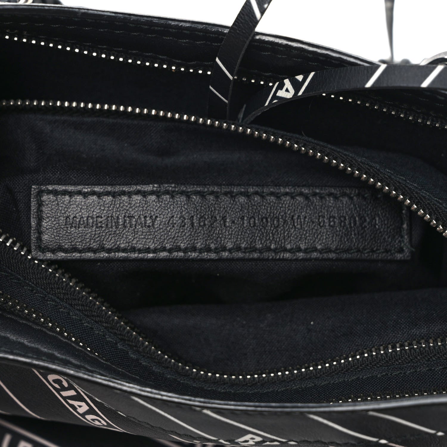 Balenciaga Veau Allover Logo Classic Silver Hardware S City Black White 7 of 13