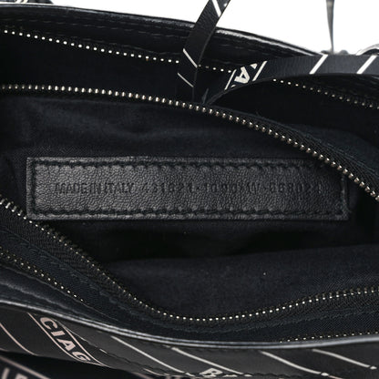 Balenciaga Veau Allover Logo Classic Silver Hardware S City Black White 7 of 13