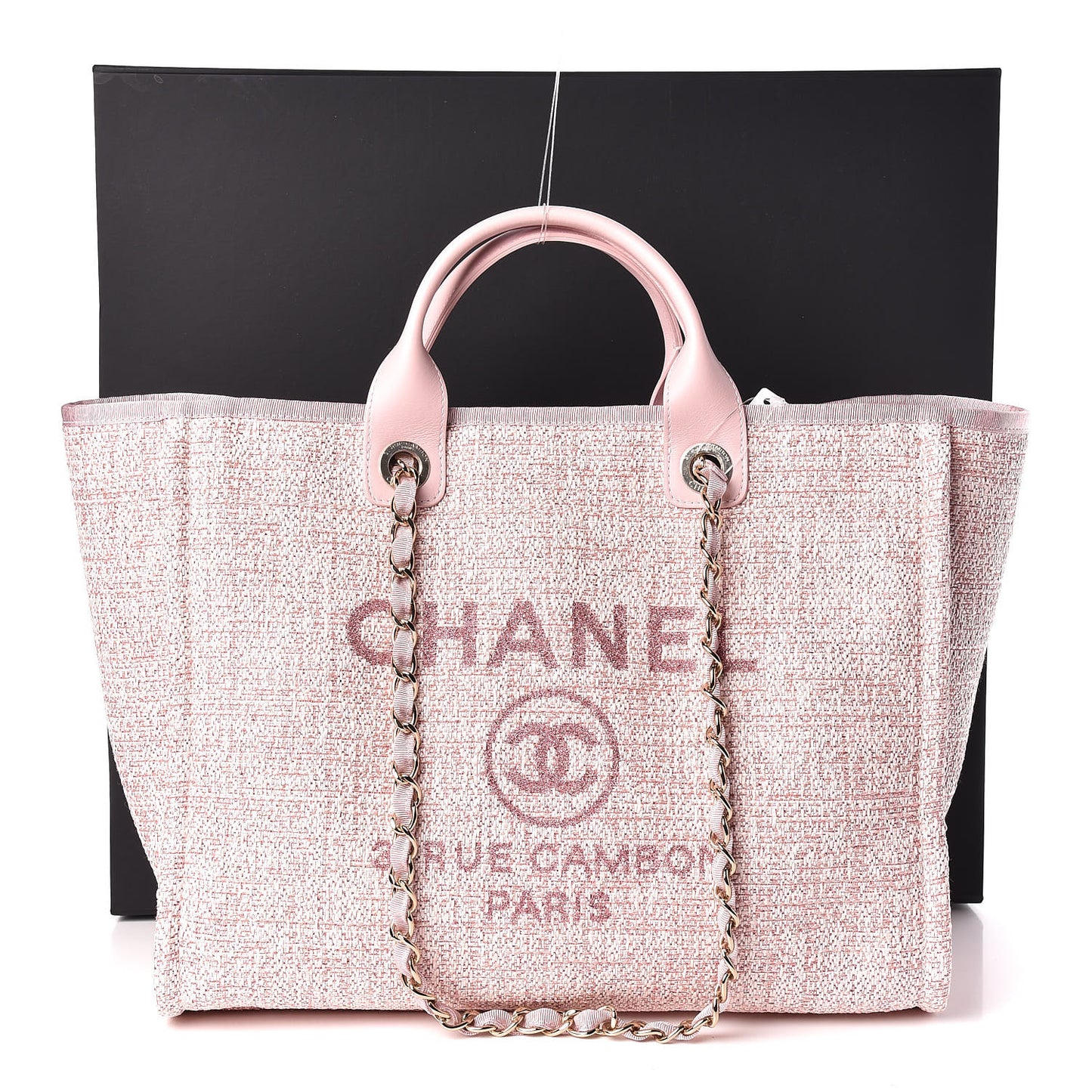 Straw Lurex Large Deauville Tote Pink