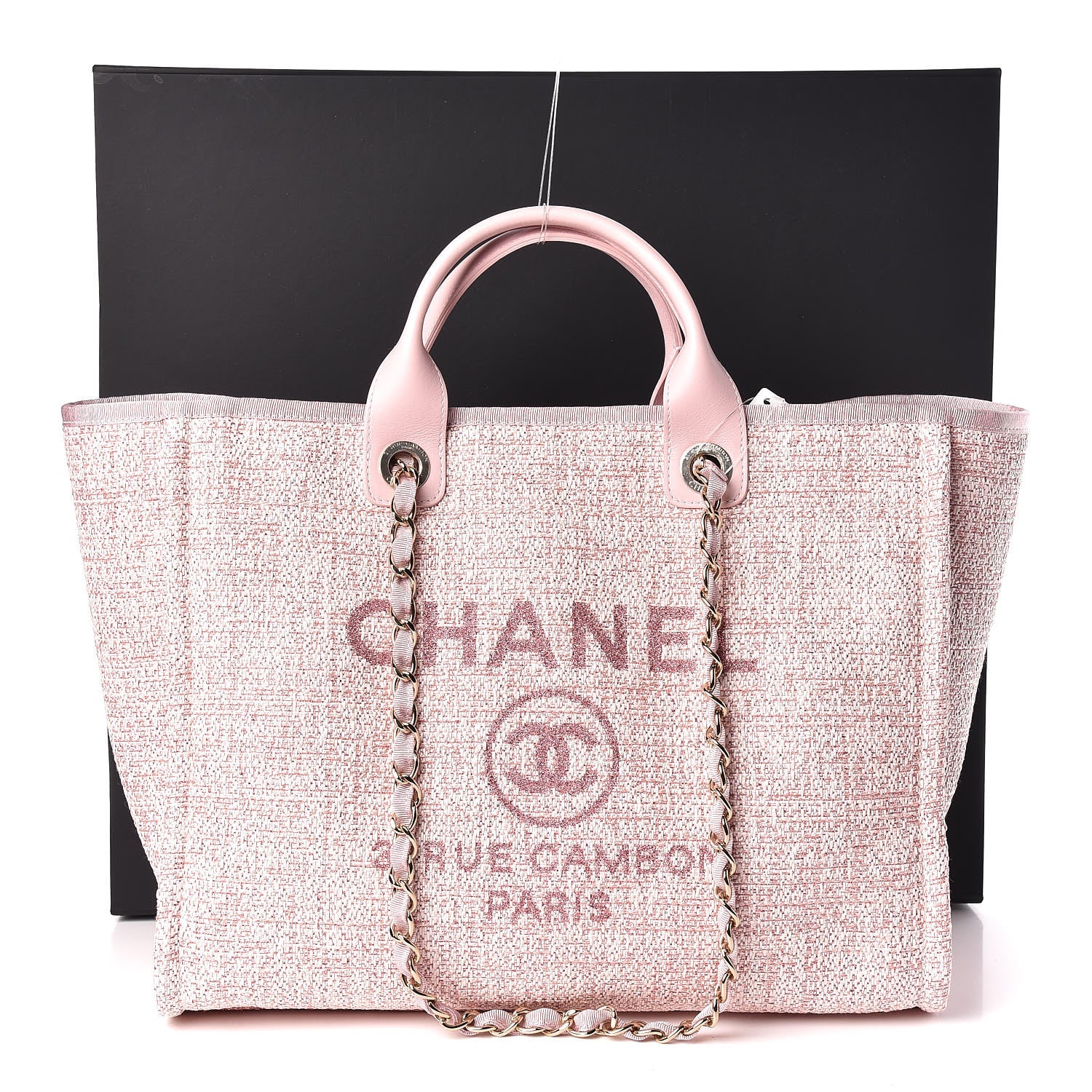Chanel Straw Lurex Large Deauville Tote Pink 10 of 10