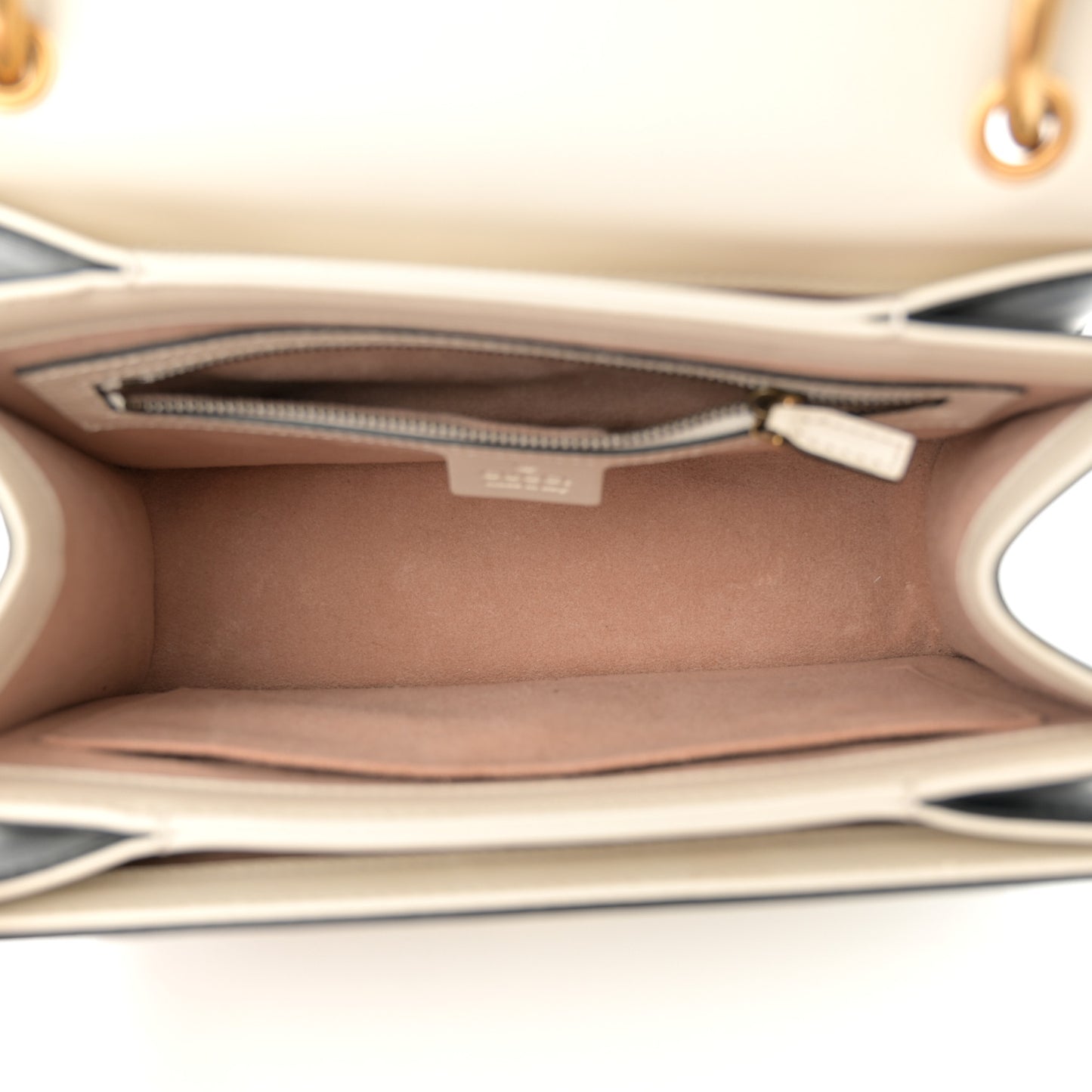 Calfskin Sylvie Web Small Queen Margaret Top Handle Bag Black White