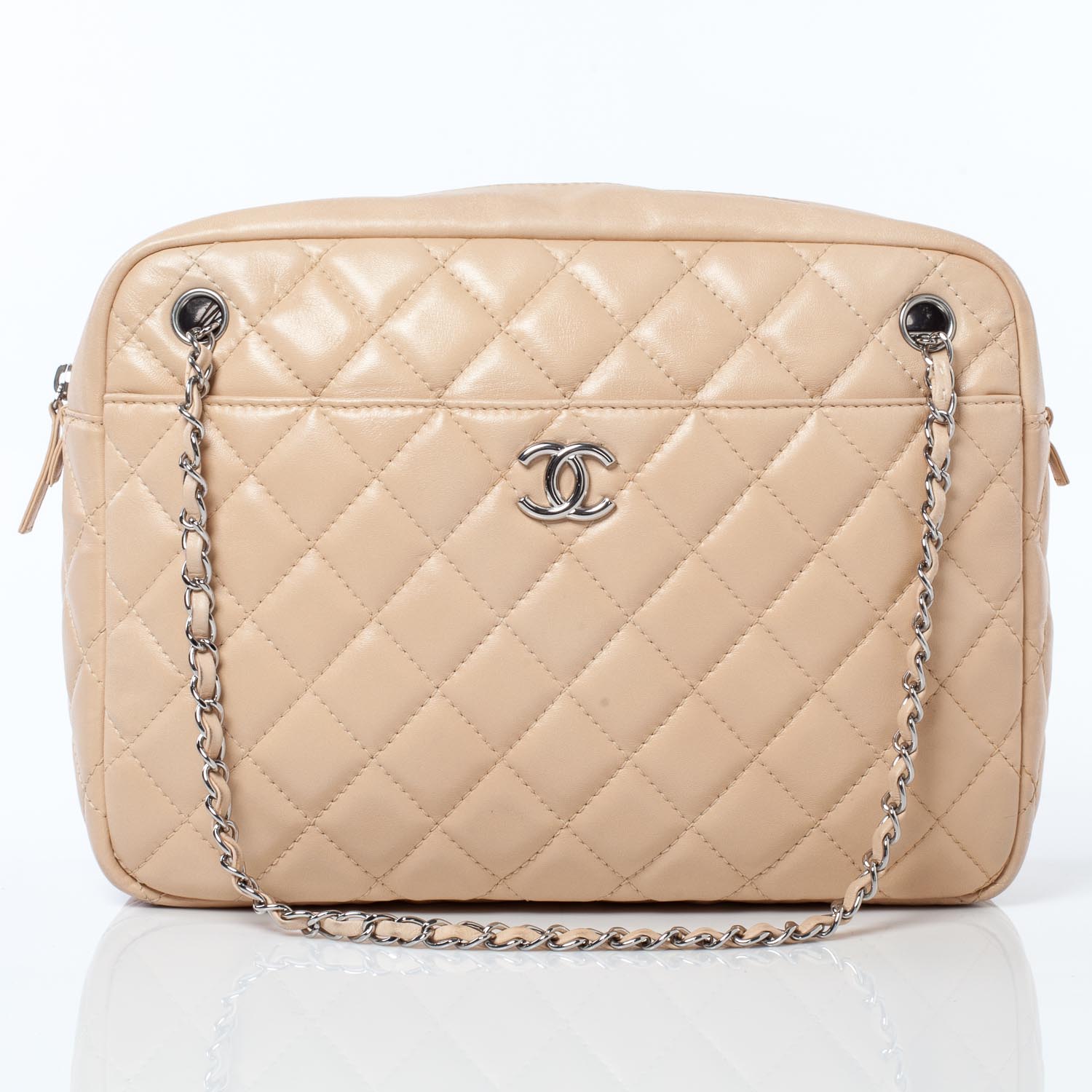 Chanel Lambskin Large Camera Case Beige 1 of 10