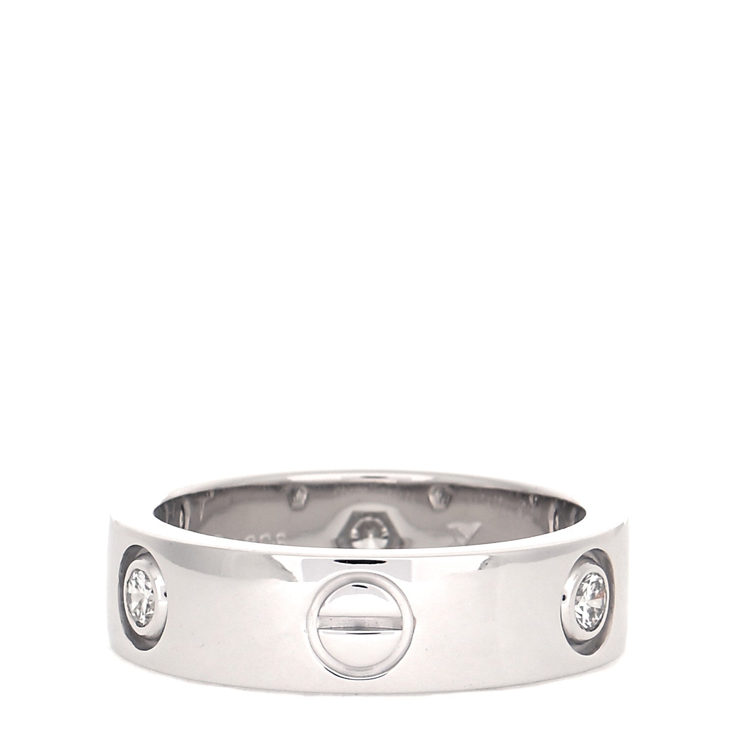 Cartier 18K White Gold 3 Diamond 5.5mm LOVE Ring 52 6 3 of 6