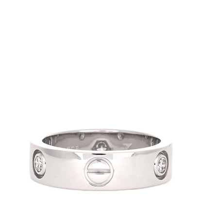 Cartier 18K White Gold 3 Diamond 5.5mm LOVE Ring 52 6 3 of 6