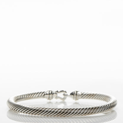 David Yurman Sterling Silver 18K Yellow Gold 5mm Cable Classic Buckle Bracelet 3 of 4