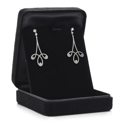 Tiffany Platinum Diamond Enchant Scroll Drop Earrings 5 of 5