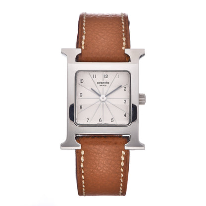 Hermes Stainless Steel Courchevel 21mm Heure H Hour Quartz Watch Gold 1 of 8