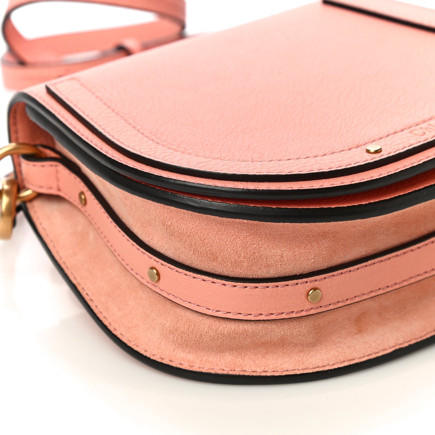 Calfskin Suede Small Nile Bracelet Bag Ideal Blush