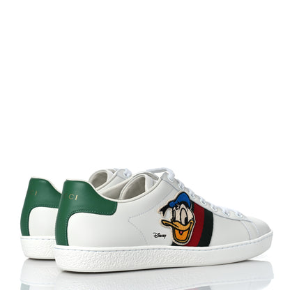Gucci X DISNEY Calfskin Miro Soft Web Donald Duck Womens Ace Sneakers 38 White New Shamarock 4 of 11