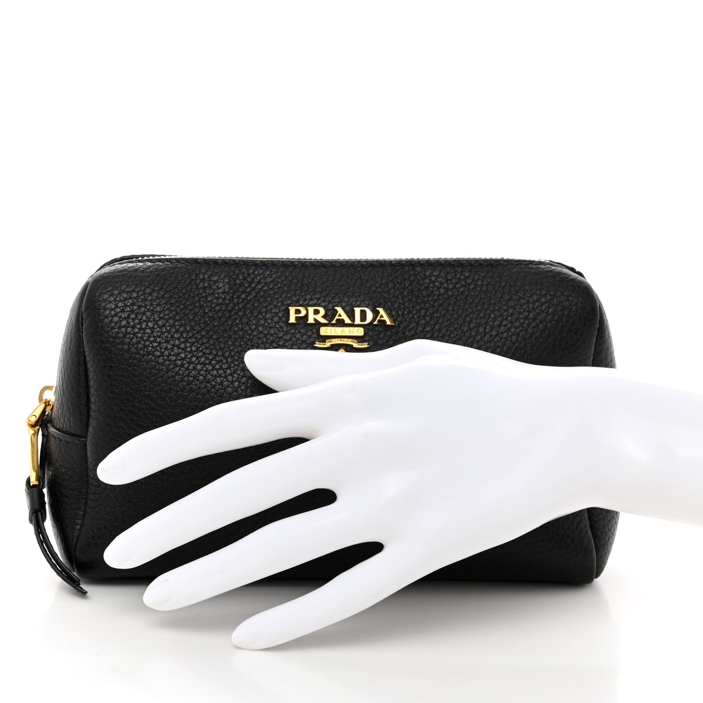 Vitello Daino Cosmetic Pouch Black