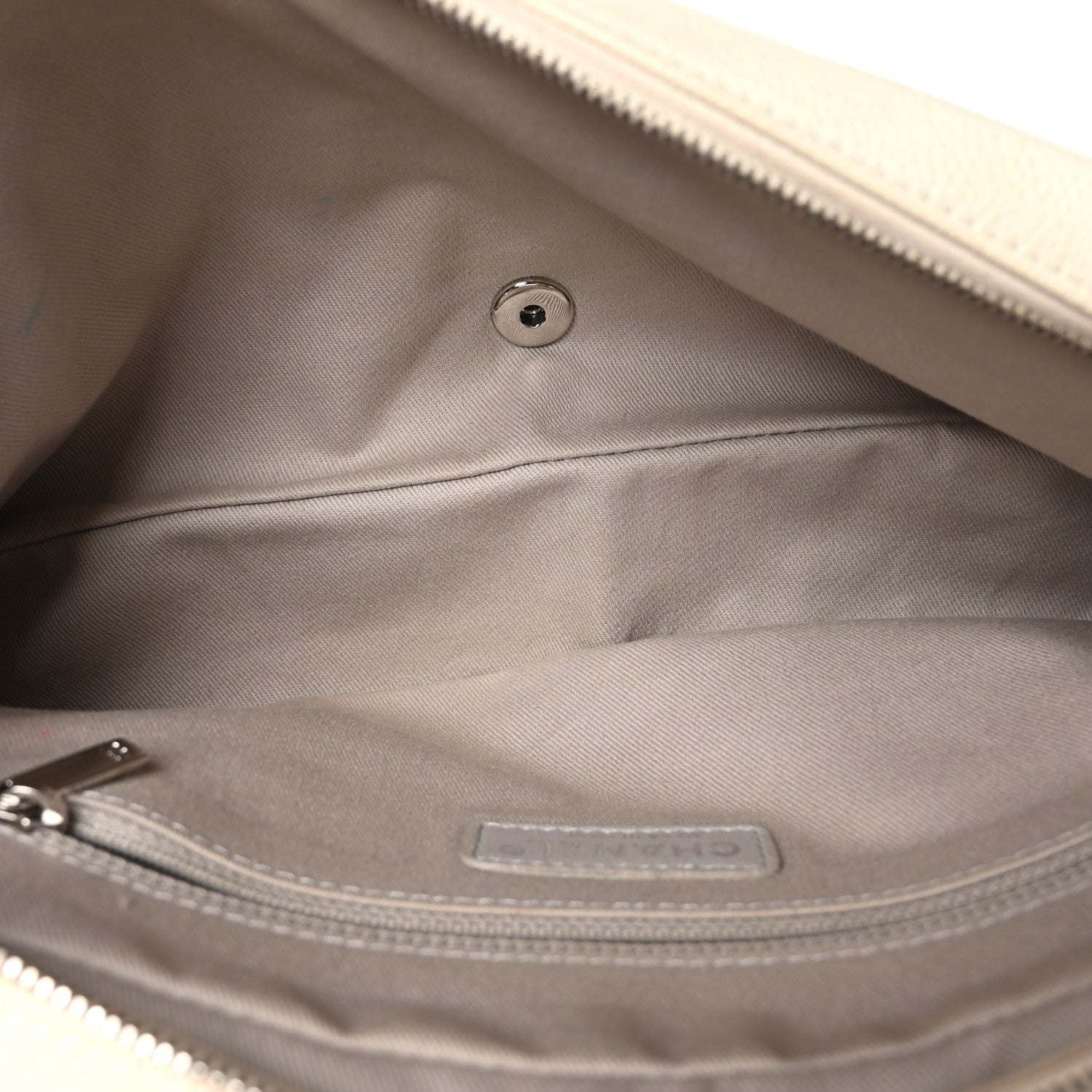 Chanel Caviar Quilted Jumbo Easy Flap Dark White 5 of 10