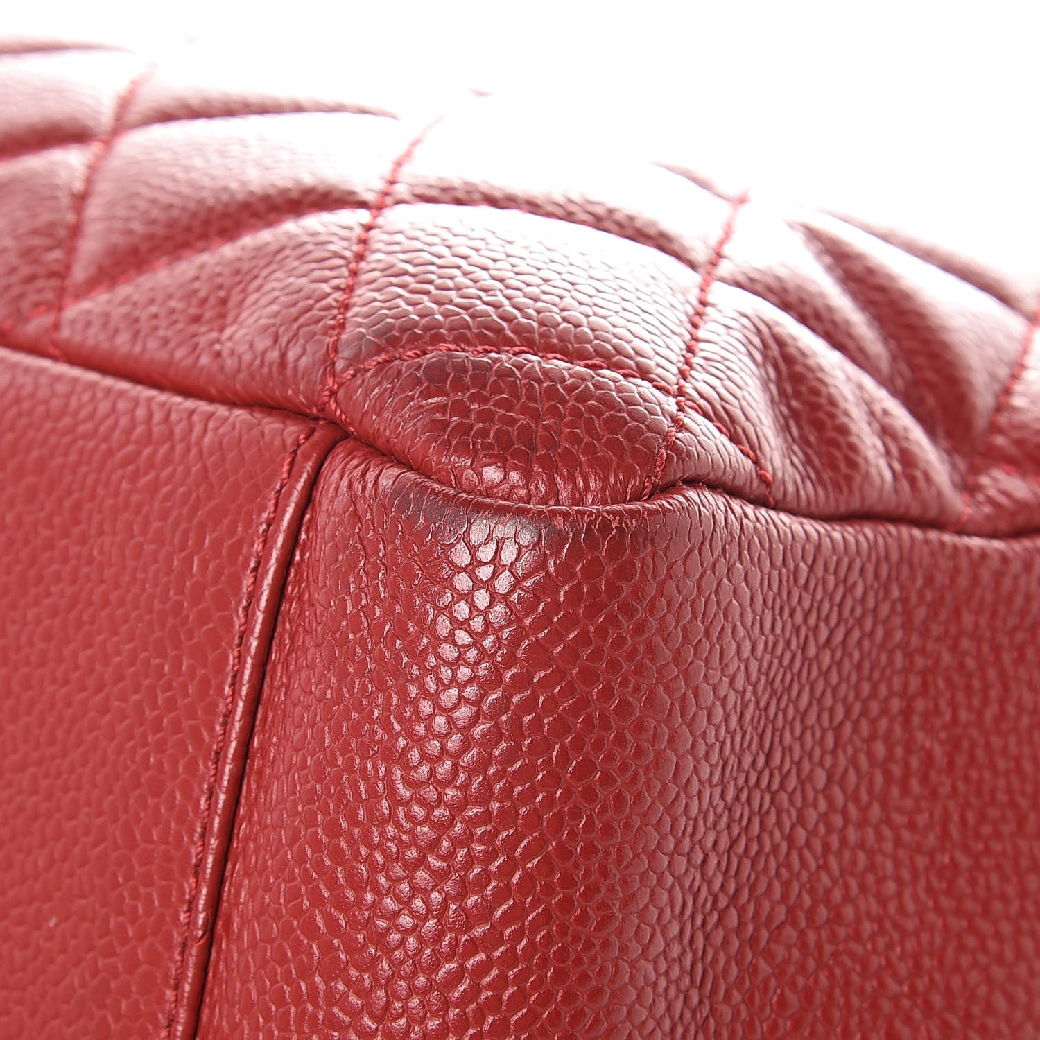 Chanel Caviar Quilted Grand Shopping Tote GST Red 10 of 12