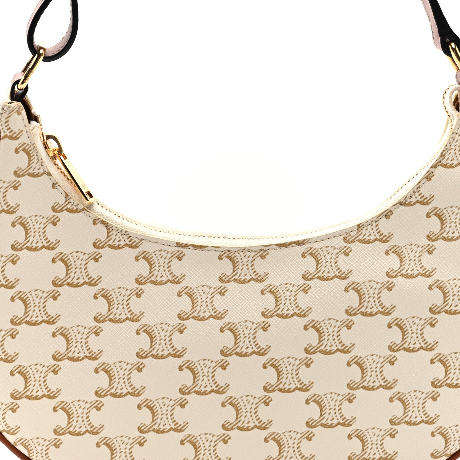 Celine Canvas Calfskin Ava Triomphe Shoulder Bag White 7 of 9