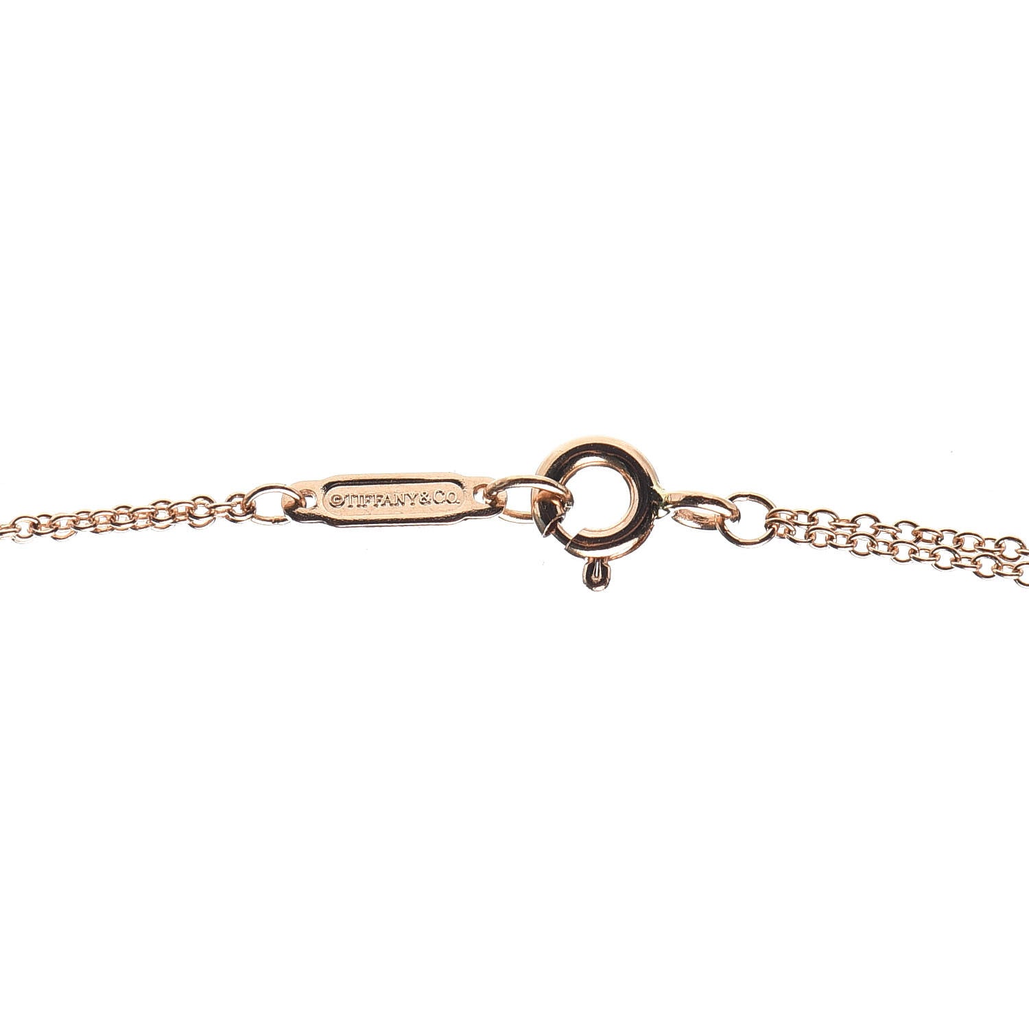 Tiffany 18K Rose Gold Infinity Double Chain Pendant Necklace 4 of 6