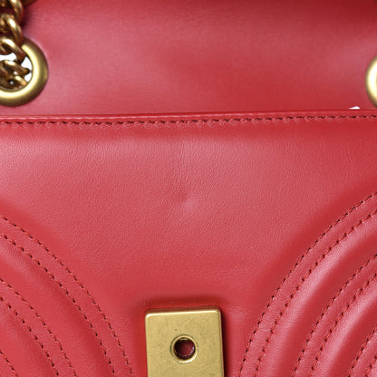 Gucci Calfskin Matelasse Mini GG Marmont Shoulder Bag Hibiscus Red 10 of 10