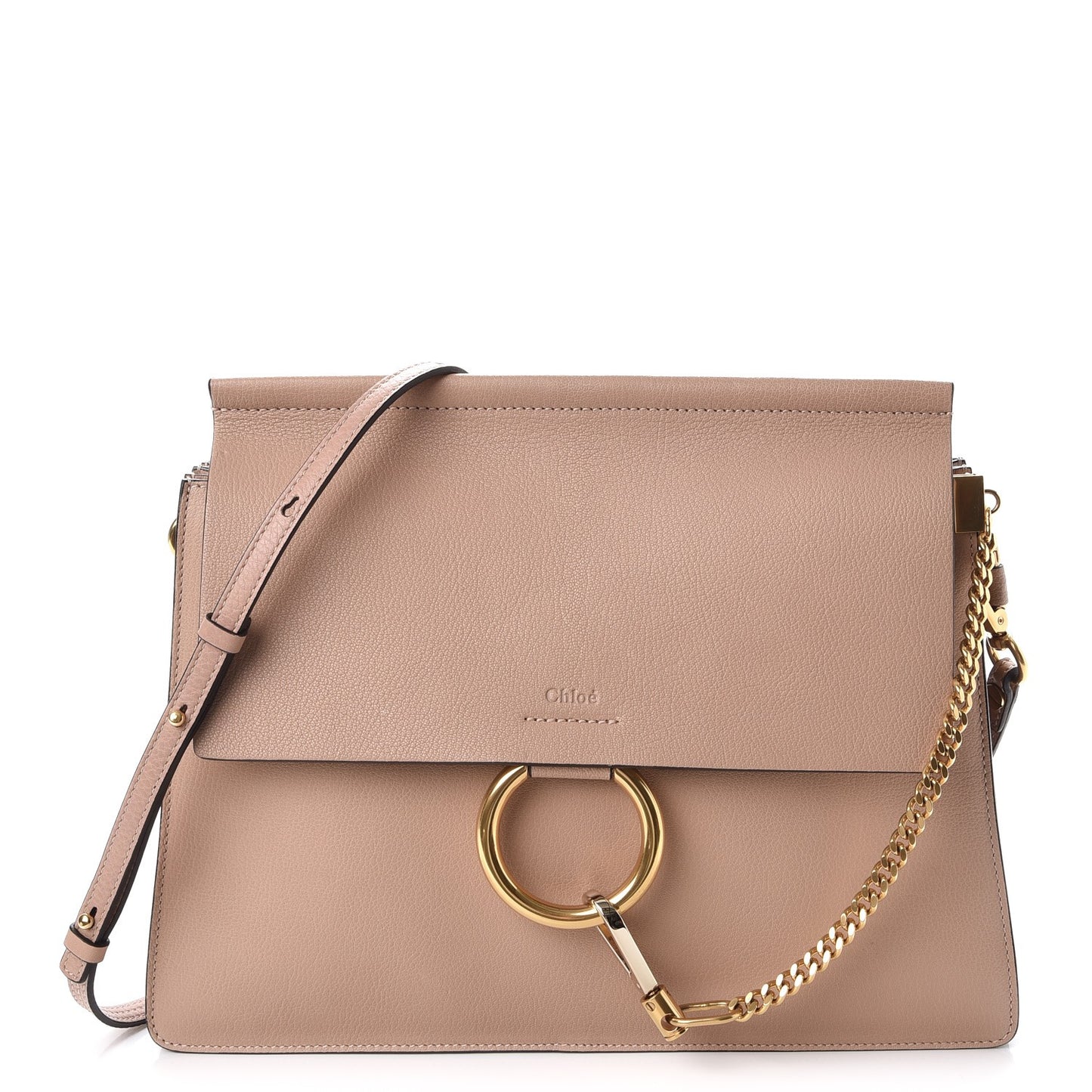 Calfskin Medium Faye Shoulder Bag Biscotti Beige
